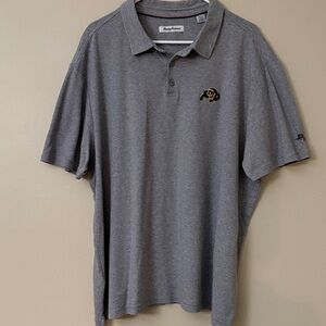 Tommy Bahama Charcoal Polo Shirt with CU Boulder logo
